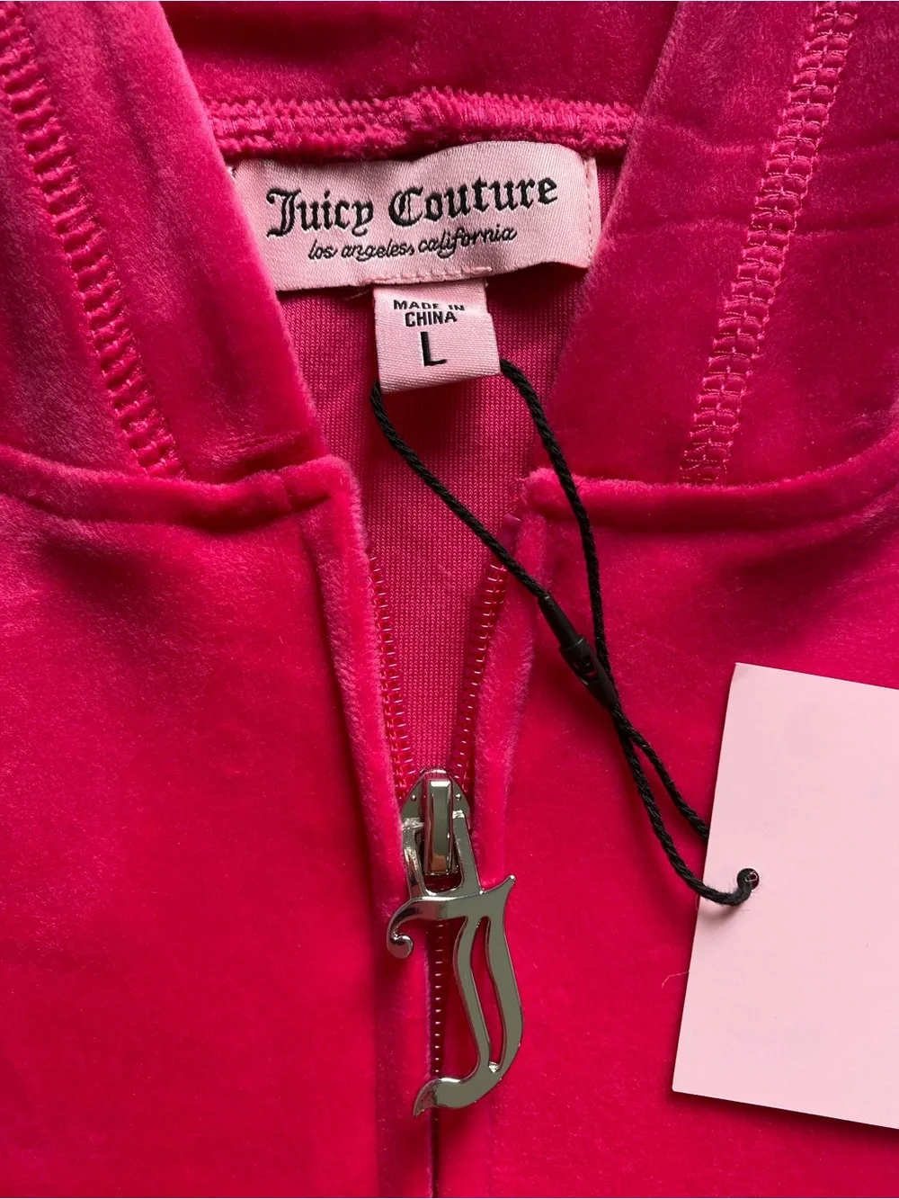 Juicy Couture Velour Short Sleeve Hoodie & Shorts Set in Hot Pink